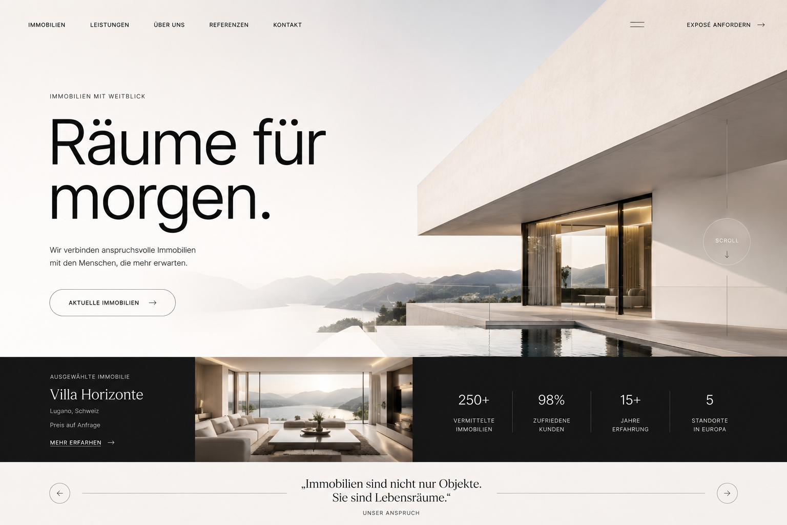 Webdesign Konzept Immobilienmakler