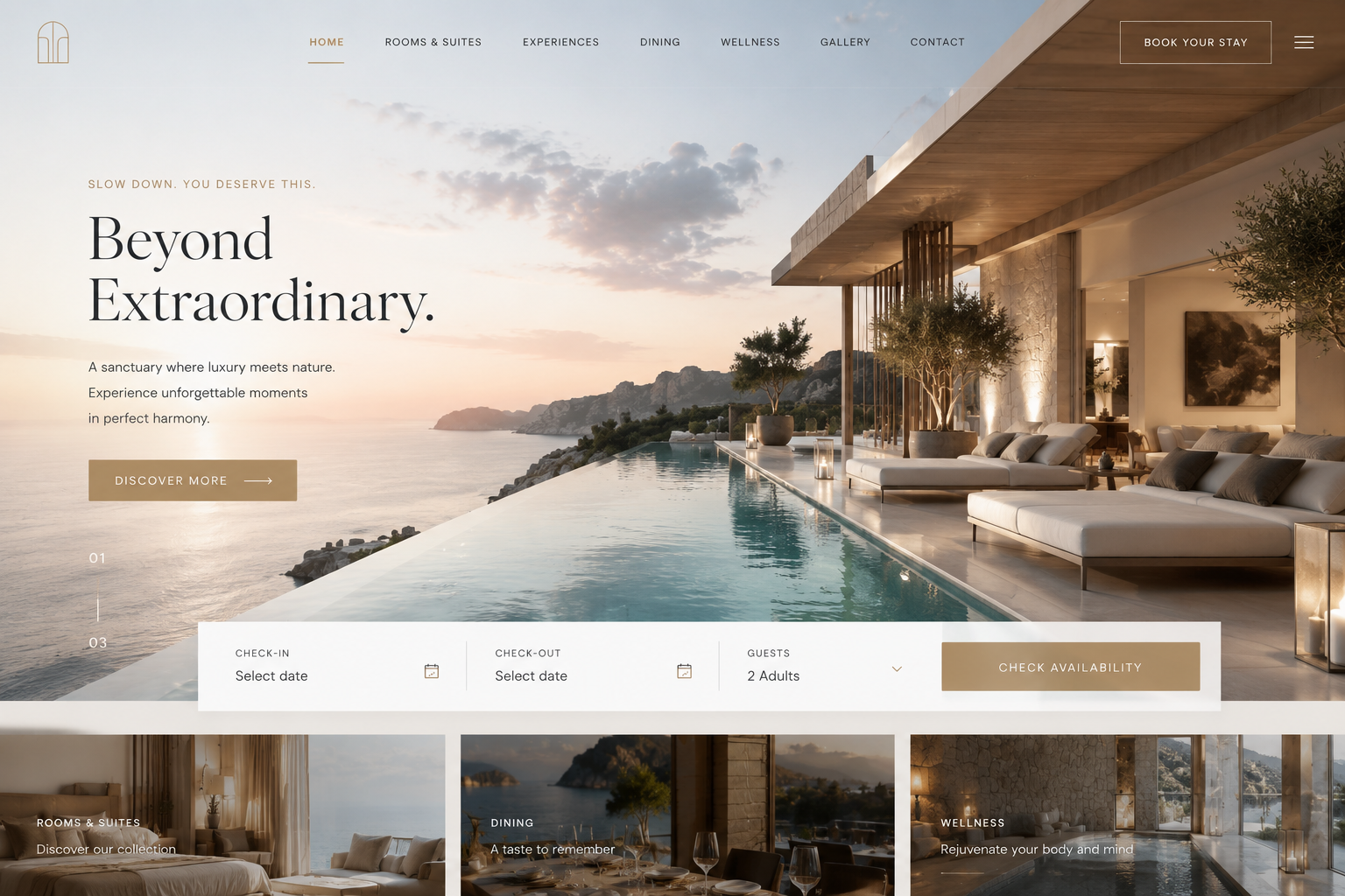 Webdesign Konzept Hotel und Hospitality